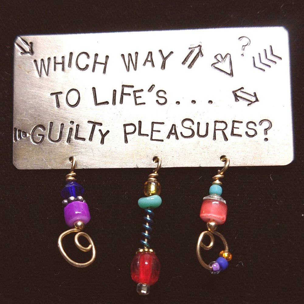 Brooch Pin Dangling Beads Sterling Silver